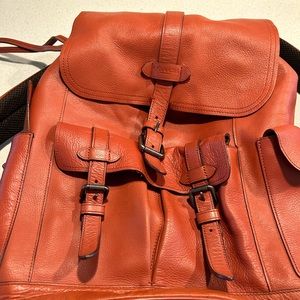 Coach red leather backpack